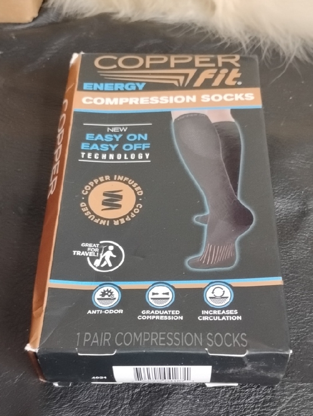 Copper Fit Energy Compression Socks for Men - Black